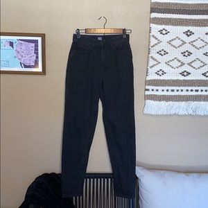 High waisted Straight-leg BDG black denim pants